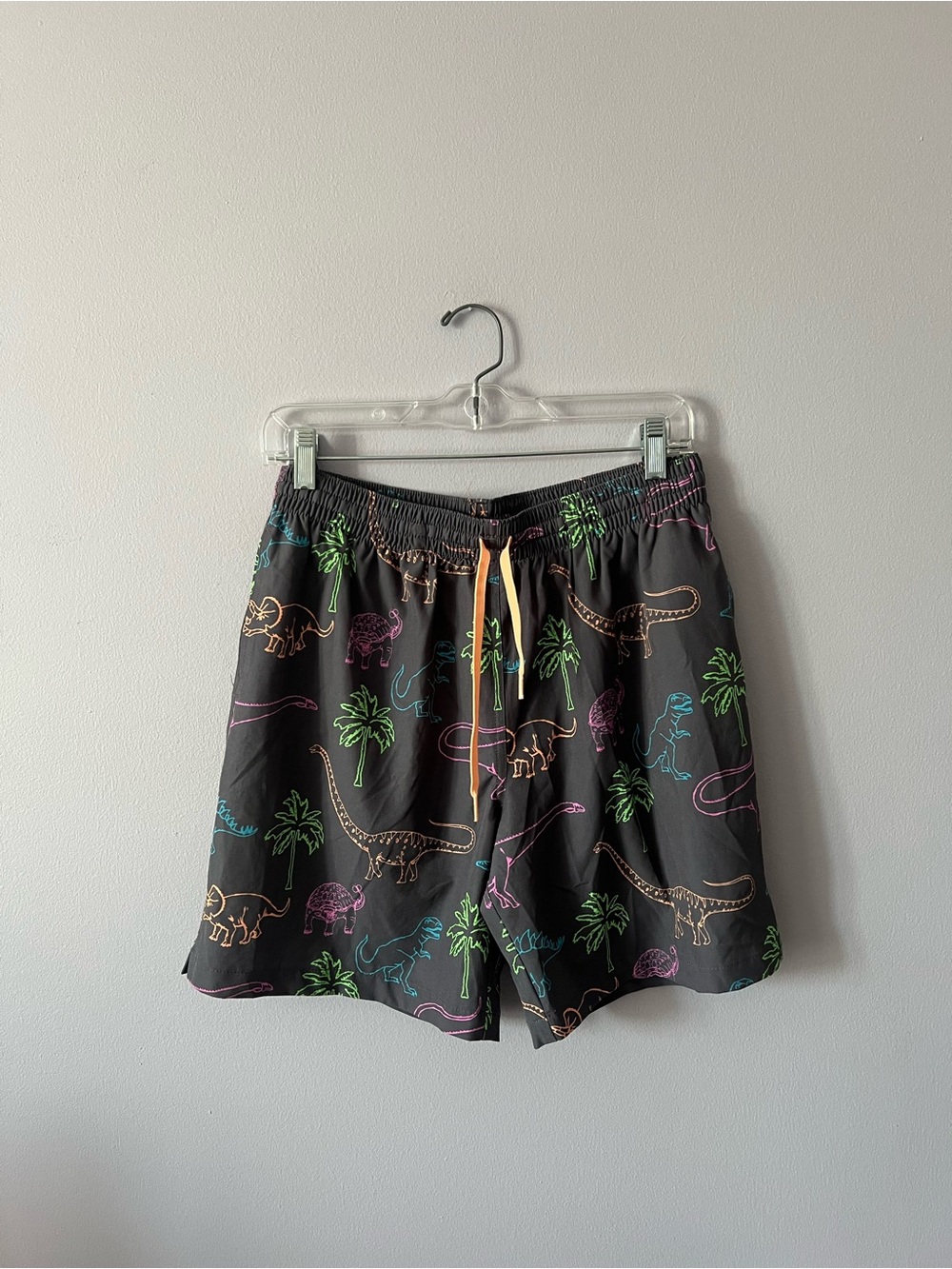 chubbies Swim Shorts with Neon Dinosaur Print
